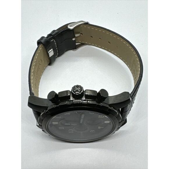 Fossil Dean FS4646 Men Black Leather Analog Dial Quartz Chronograph Watch AEA124 - Picture 6 of 11